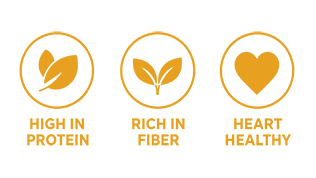 High in Protein, Rich in Fiber, Heart Healthy